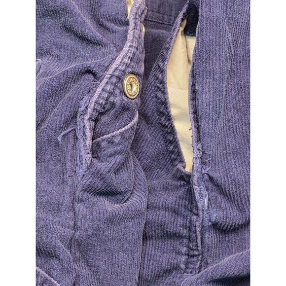 Vintage No Excuses Mens XL Blue Denim Curduroy Overalls Carpenter Pockets Chore - Picture 4 of 8